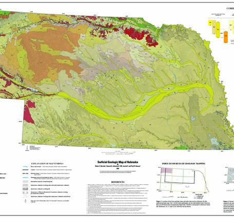 map showing surficial geology of Nebraska