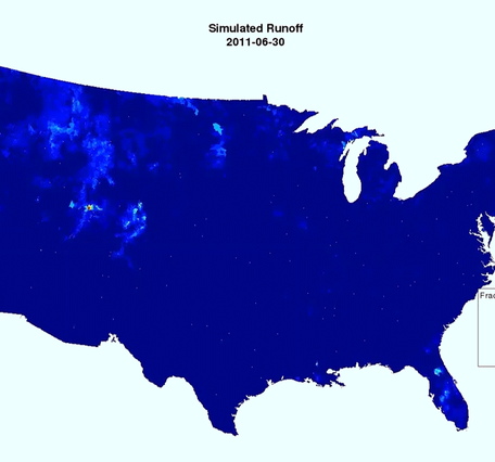 Animation of national simulated runoff from April to June, 2011