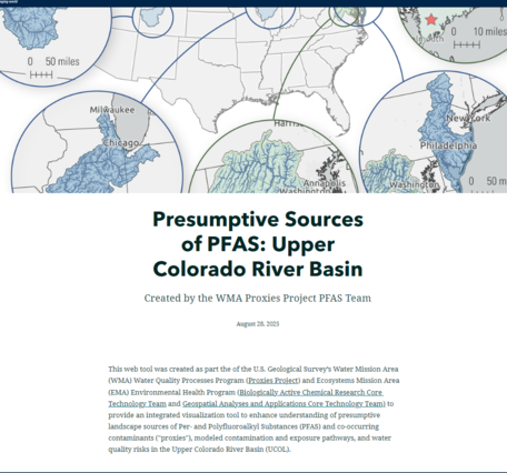 Screenshot of the PFAS in the Upper Colorado River Basin Geonarrative.