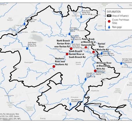 Map depicting the basin for the study