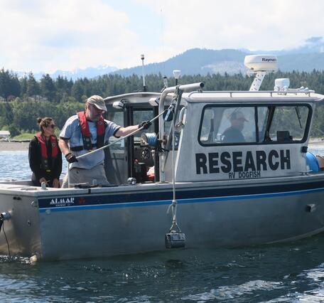 Photo showing collection of sediment samples used for grain size analysis