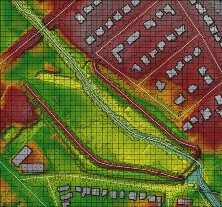 Colored map of the Elizabeth River 