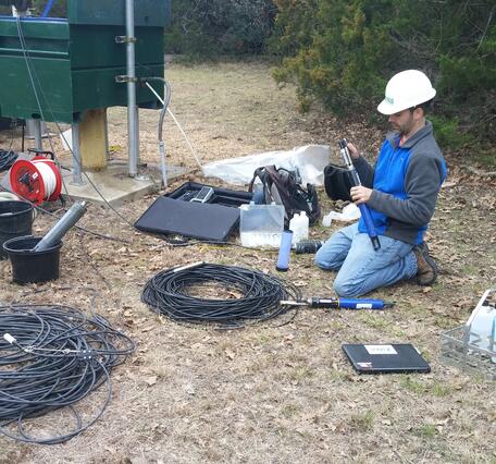 USGS hydrographers measuring water quality