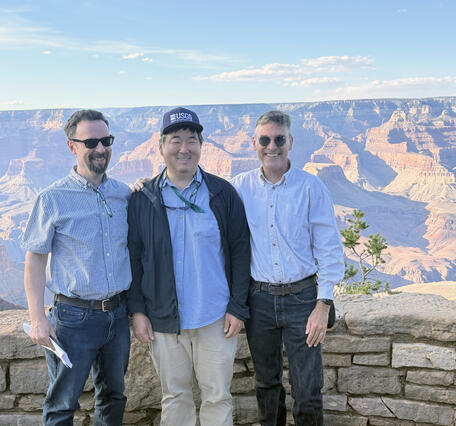 Leadership at the Grand Canyon. Acting Science Center Director Chris Okubo pictured in the middle. 