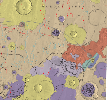 USGS SIM 3209: Geologic map of MTM -15027, -20027, -25027, and -25032 quadrangles, Margaritifer Terra region of Mars