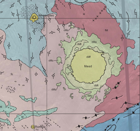 Inset of USGS SIM 2897: Geologic map of the Mead quadrangle (V-21), Venus