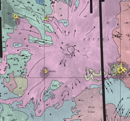 Inset of USGS SIM 2898: Geologic Map of the Sif Mons Quadrangle (V-31), Venus