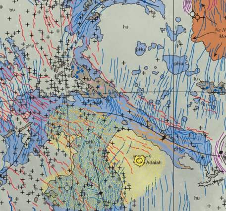 Inset of USGS SIM 3026: Geologic Map of the Helen Planitia Quadrangle (V-52), Venus