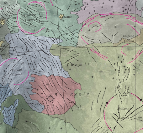Inset of USGS SIM 3165: Geologic map of the Themis Regio quadrangle (V-53), Venus