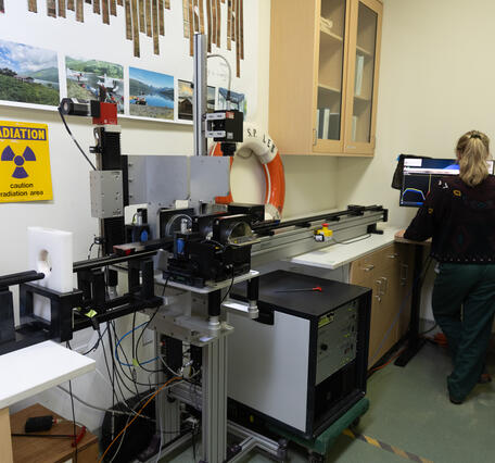 Scientist operating the multi-sensor core logger