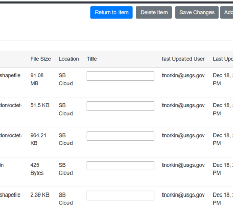 screenshot of ScienceBase user interface showing where to select the batch publish option