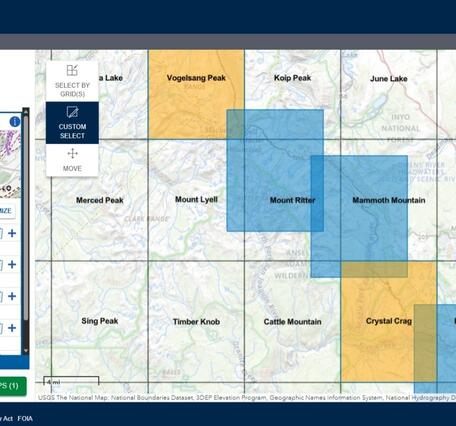 topoBuilder interface with maps selected