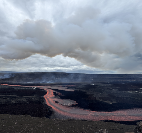 Color photograph of lava fountain