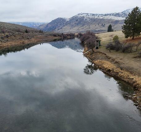 River with mountains in background