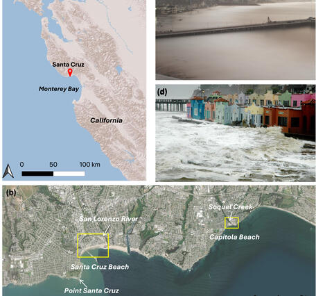 Chart showing study area and recent storm impacts in Santa Cruz County, California