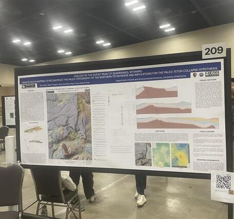 Photograph of a geologic map poster. 