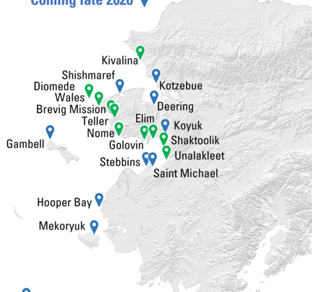 Map showing locations of topo-bathymetric digital elevation model availability for western Alaska