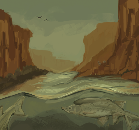 Illustration by Izaiah Chairez created in collaboration with Dr. Kimberly Dibble during Flagstaff Arts and Leadership Academy Project Based Learning course during Fall 2025. The artwork was displayed at the USGS campus digitally during the Art of Inquiry exhibit on September 22, 2025. 