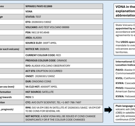 Gray and white striped table showing fields for the changes to the VONA format.