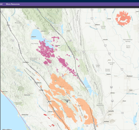 Western California volcanoes geonarrative map screenshot
