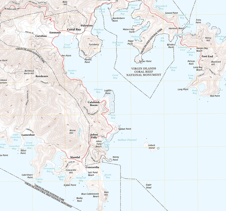 Portion of a 2013 US Topo in the U.S. Virgin Islands