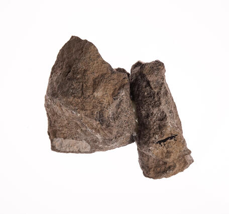  Isolated USGS mineral specimen featuring calcite and fluorite.