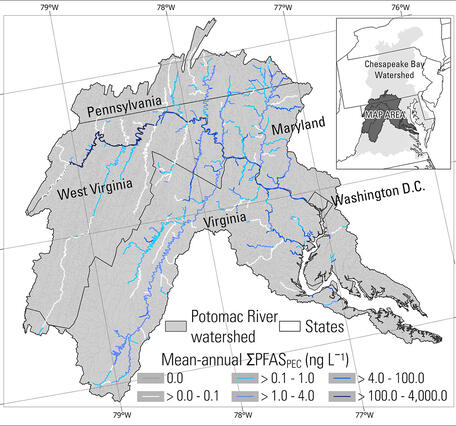 Map of Potomac Watershed
