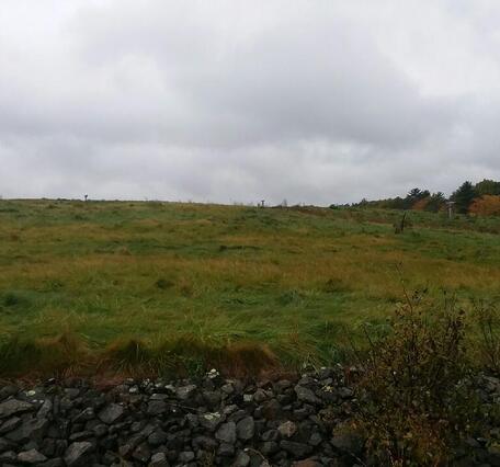 A view of a grassy hill covering an old landfill. 