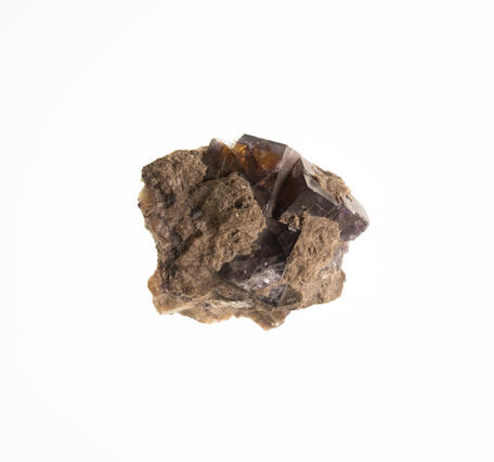 Isolated fluorite specimen from the USGS mineral collection.