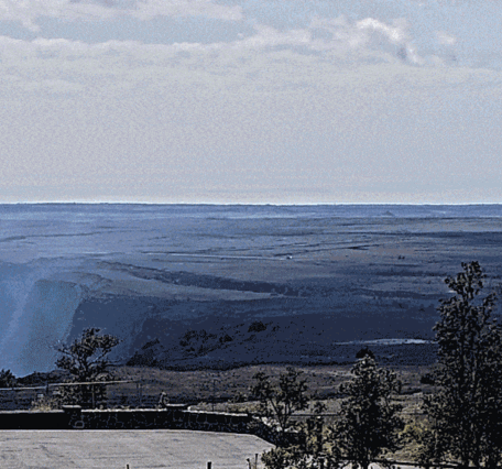 Color animated gif showing growth of a volcanic feature downwind of an eruption site