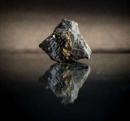 USGS mineral specimen featuring galena and chalcopyrite.