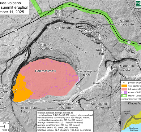 Color map of eruption area