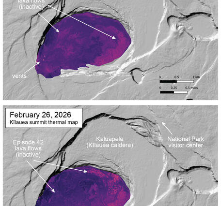 Color map showing temperature of crater floor