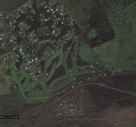 Color satellite image of an area affected by volcanic fallout