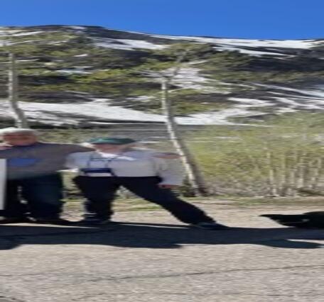 People holding a poster