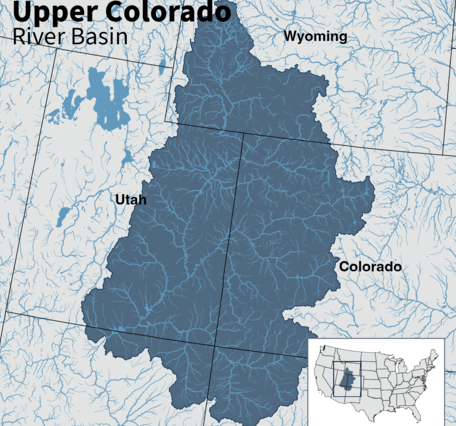 Map of the Upper Colorado River Basin, Integrated Water Availability Assessment.