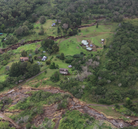 Photo of multiple landslide source areas