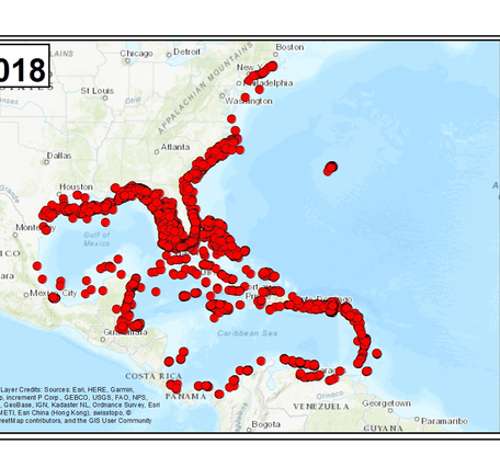1985-2018 Lion fish invasion. Ecosystems Mission Area. Wetlands and Aquatic Research Center