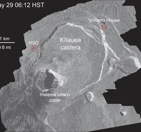 animated GIF showing subsidence at a crater