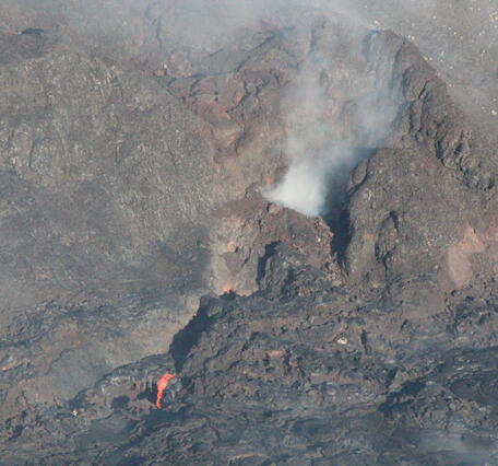 Color photograph of eruptive activity