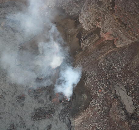 Color photograph of volcanic vent