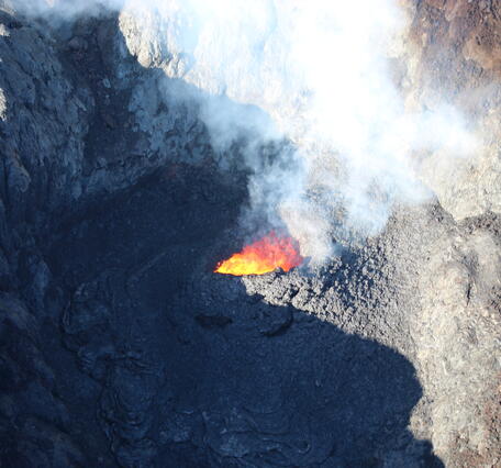 Color photograph of vent spattering 