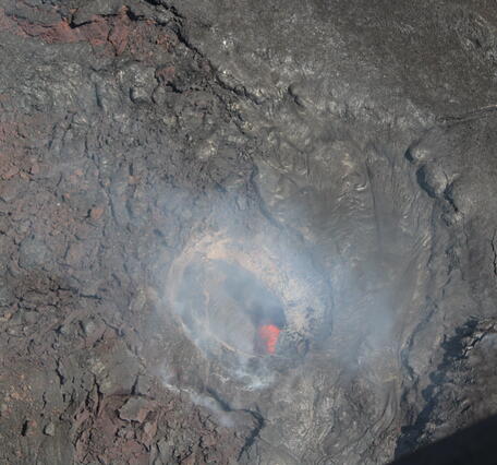 Color photograph of a volcanic vent