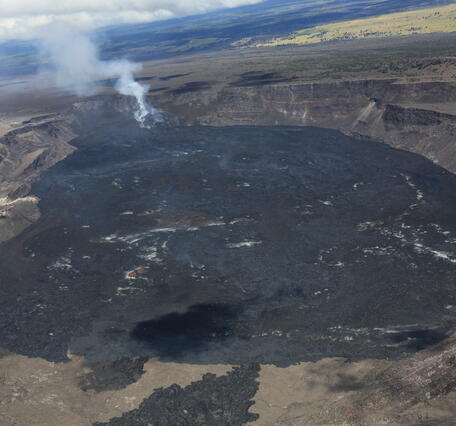 Color photograph of volcanic crater