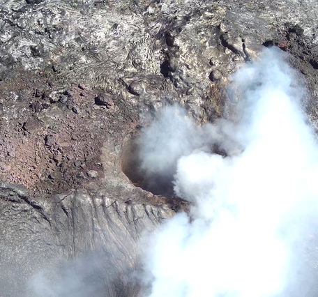 Color photograph of volcanic vent