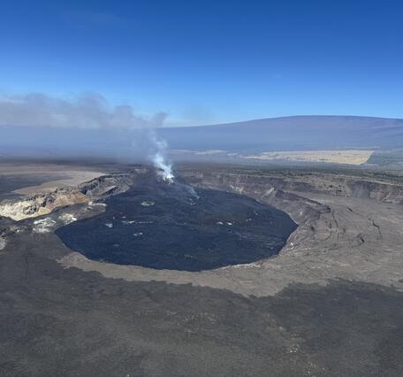Color photograph of volcanic caldera