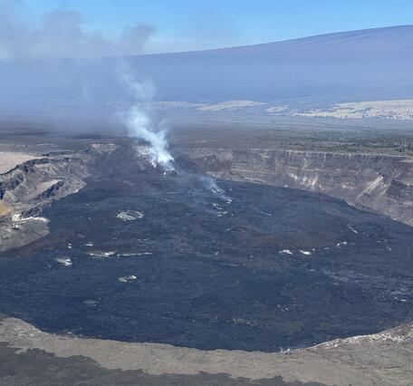 Color photograph of volcanic crater