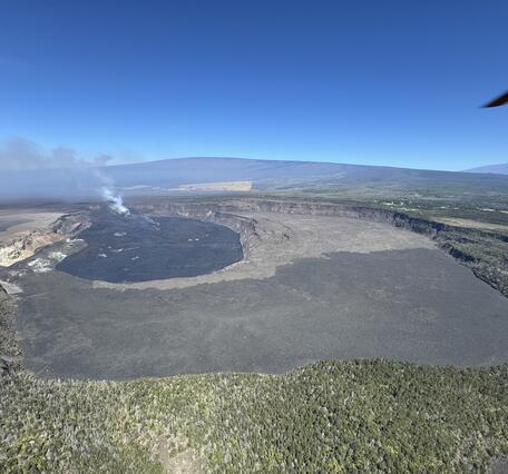 Color photograph of volcanic caldera