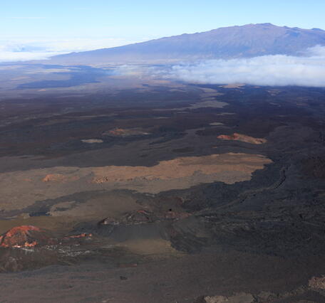 Color photograph of volcano summit