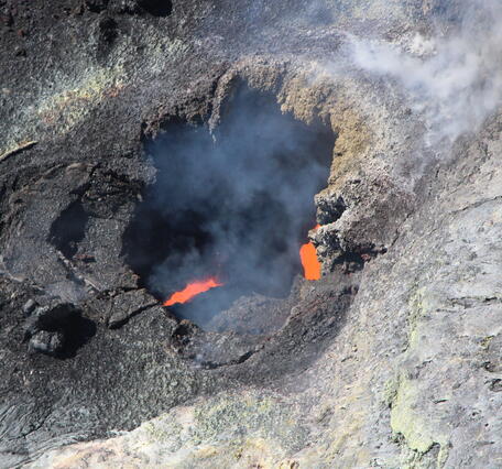 Color photograph of volcanic vent